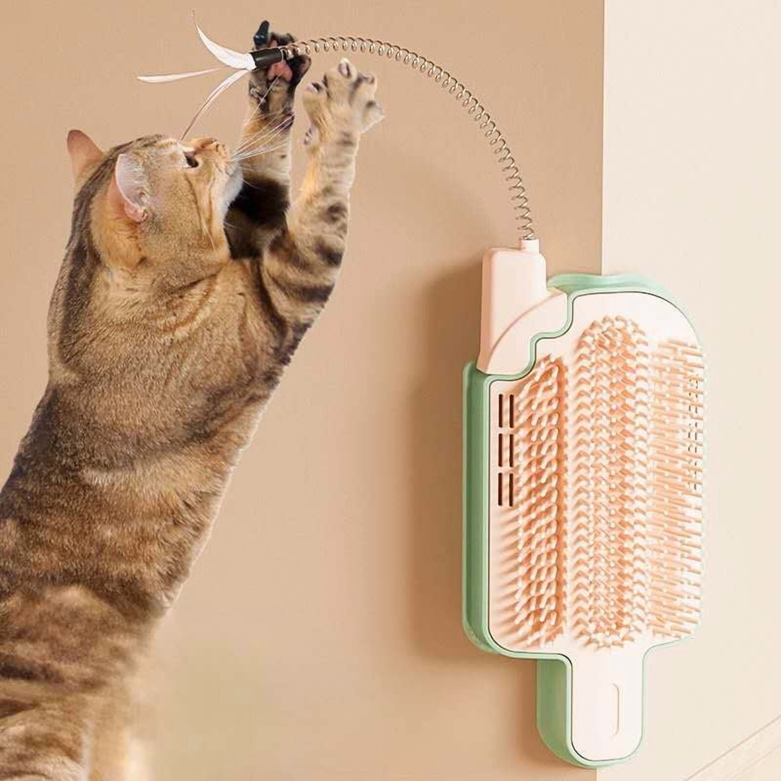PULANLA Popsicle-Shaped Cat Self Groomer Wall Cat Scratcher