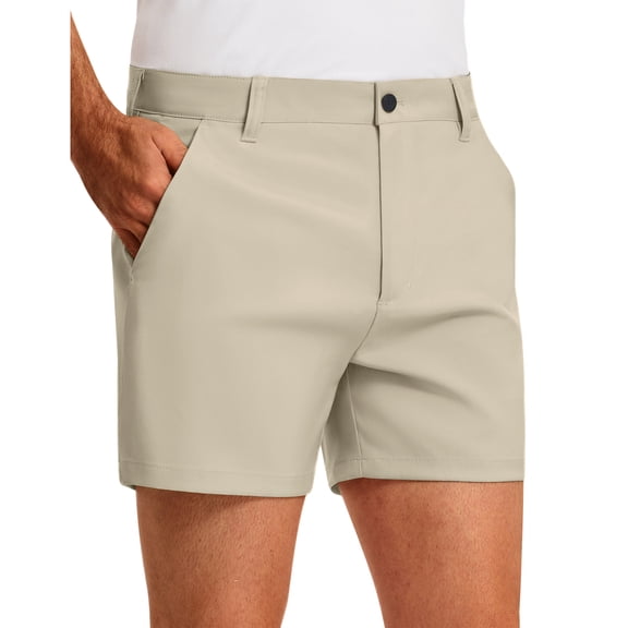 PULI Men’s Golf Shorts 5" Inseam Relaxed Fit Quick-Dry Lightweight Casual Travel Hybrid Shorts with Pockets