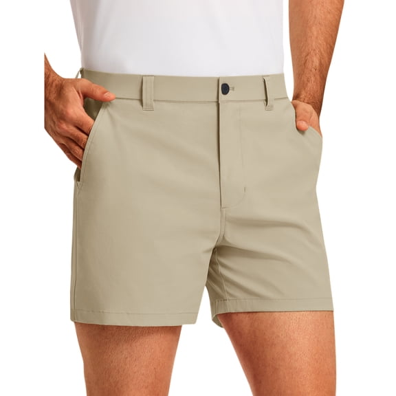 PULI Golf Shorts Men 5 Inch Inseam Stretch Casual Dress Shorts with Pockets Waterproof Lightweight Quick Dry