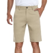 PULI Men s 10" Golf Shorts Dress Casual Summer Flat Front Lightweight Travel Shorts with Pockets