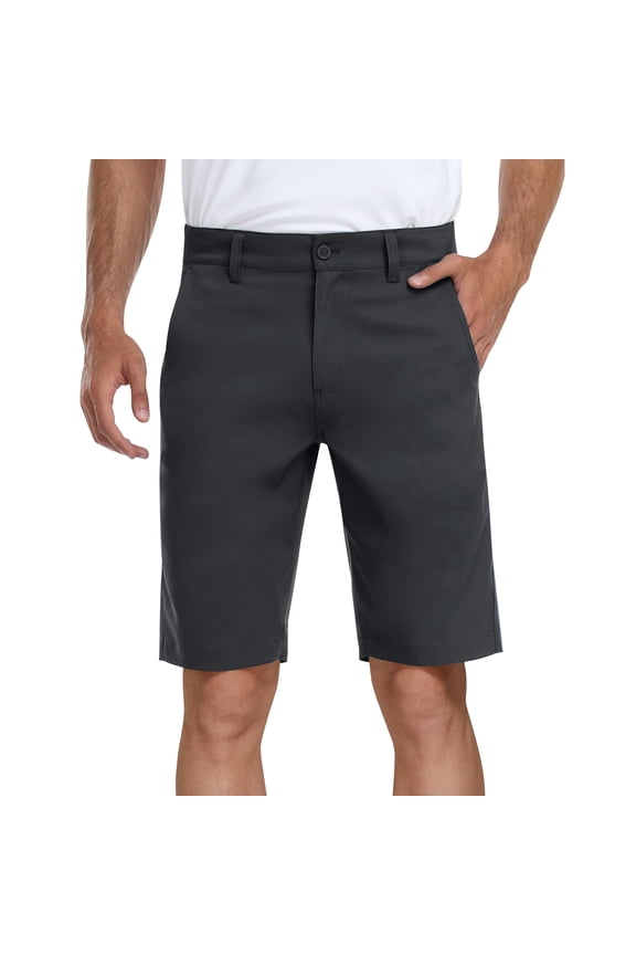 Men’s 10" Golf Shorts Dress Casual Summer Flat Front Lightweight Travel Shorts with Pockets