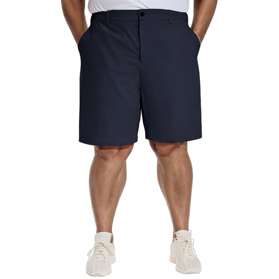 PULI Men's Big & Tall Golf Shorts Stretch 10 Inch Inseam Waterproof Lightweight Qiuck Dry Hiking Shorts