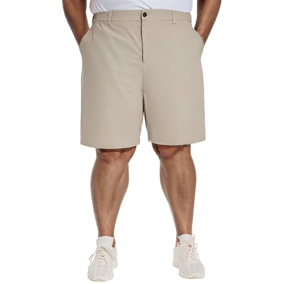 PULI Men’s Big & Tall Golf Shorts 10" Inseam Stretch Quick Dry Waterproof Lightweight Hiking Casual Shorts