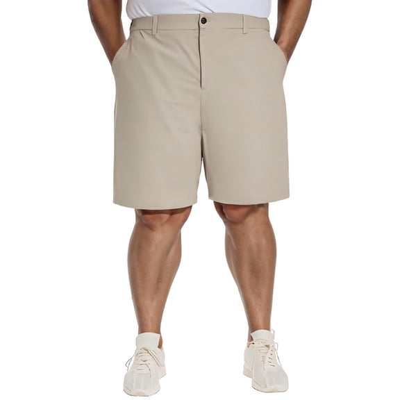 PULI Men's Big & Tall Golf Shorts Stretch 10 Inch Inseam Waterproof Lightweight Qiuck Dry Hiking Shorts