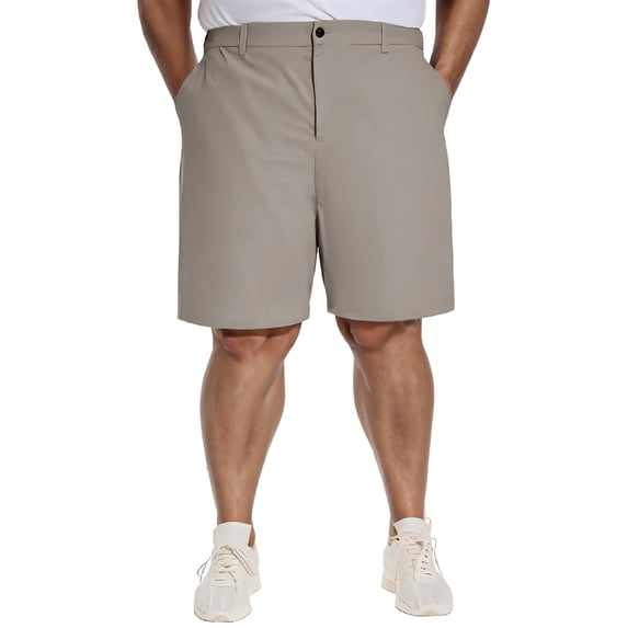 PULI Men’s Big & Tall Golf Shorts 10" Inseam Stretch Quick Dry Waterproof Lightweight Hiking Casual Shorts