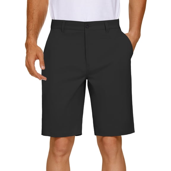 PULI Men's Golf Dress Shorts 9" Inseam Lightweight Quick Dry Hybrid Chino Shorts with Pockets for Casual Work and Golf