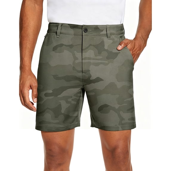 PULI Men’s Golf Dress Shorts Flat Front 7" Lightweight Quick-Dry Hybrid Chino Shorts with Pockets