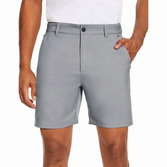 PULI Men’s Golf Dress Shorts Flat Front 7" Lightweight Quick-Dry Hybrid Chino Shorts with Pockets