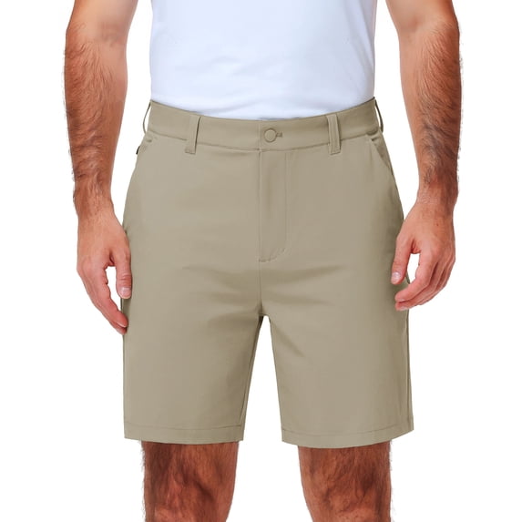 PULI Men's Golf Shorts 7" Inseam Stretch Lightweight Hybrid Performance Shorts with Secure Zip Pockets for Golf, Travel and Casual Wear