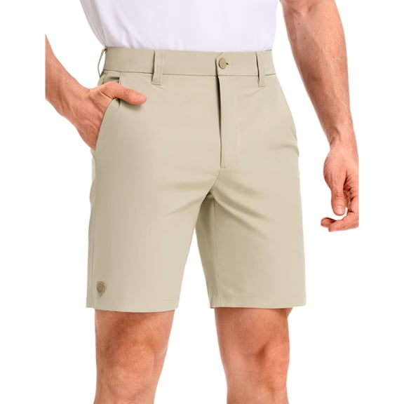 PULI Men’s Golf Shorts 9" Inseam Stretch Water-Resistant Quick Dry 5 Pockets Casual Travel Hiking
