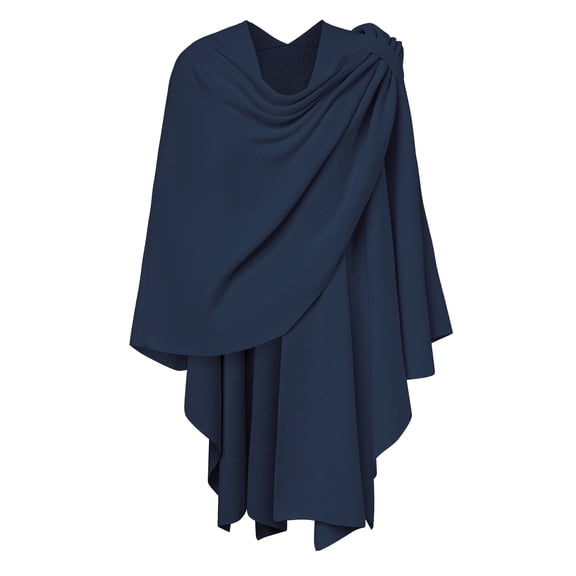 PULI Women's Cross Front Poncho Shawl Wrap, Soft Knit Cape Cardigan Wrap for Wedding, Formal, Evening and Travel, One Size