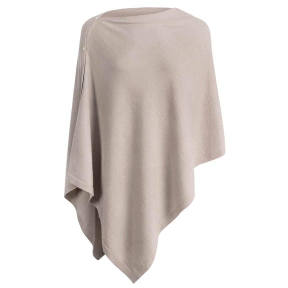 PULI Women's Knit Shawl Poncho Sweater, Button Wrap Cardigan Cape, 6-Way Lightweight Scarf for Travel, Spring, Fall and Winter