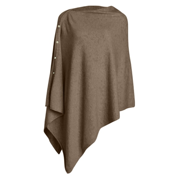 PULI Women's Knit Shawl Poncho Sweater, Button Wrap Cardigan Cape, 6-Way Lightweight Scarf for Travel, Spring, Fall and Winter
