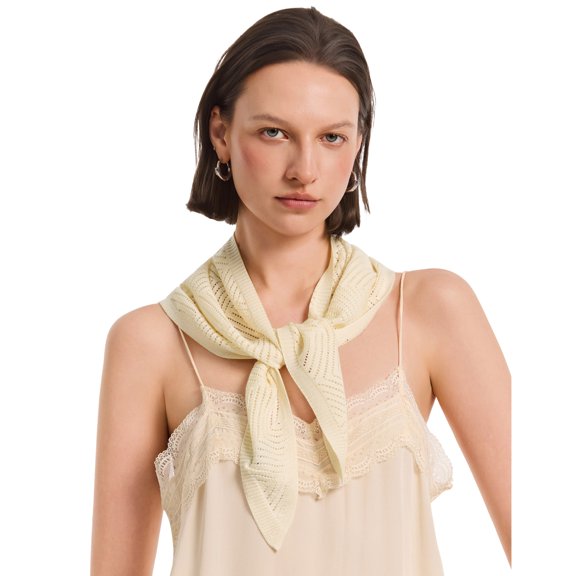 PULI Women's Lightweight Crochet Triangle Headscarf, Soft Boho Bandana Headband and Hair Wrap