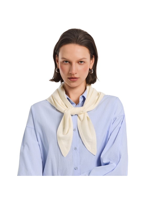Women's Lightweight Knit Triangle Bandana Scarf, Soft Boho Headscarf and Hair Wrap