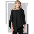 thumbnail image 1 of PULI Women's Versatile Knitted Scarf Poncho Sweater with Buttons Light Weight Spring Summer Autumn Shawl Poncho Cape Cardigan Black, 1 of 9