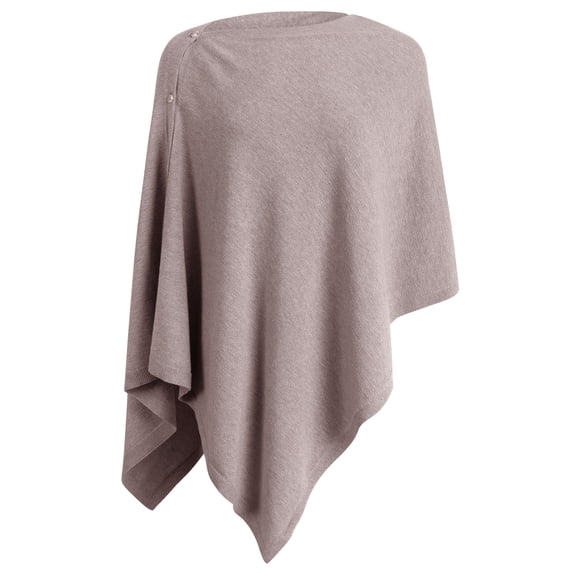 PULI Women's Knit Shawl Poncho Sweater, Button Wrap Cardigan Cape, 6-Way Lightweight Scarf for Travel, Spring, Fall and Winter