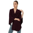 thumbnail image 1 of PULI Womens Large Cross Front Poncho Sweater Wrap Topper Knitted Elegant Shawls Cape, 1 of 12