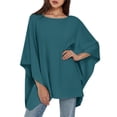 thumbnail image 1 of PULI Women’s Pullover Poncho Sweater Soft Shawl Wrap Loose Baggy Tops for Fall & Winter, 1 of 6
