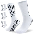 thumbnail image 1 of PULIOU Men Grip Soccer Socks, 3 Pairs, Non Slip Silicone Grip, 1 of 7