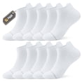 thumbnail image 1 of PULIOU 10 Pairs Low Cut Athletic Ankle Socks, Moisture Wicking Odor Control Running Socks, Cushioned Arch Support Seamless Toe Heel Tab Socks for Men & Women, 1 of 7