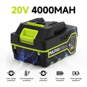 PULITUO 20V Max 4.0Ah Lithium-Ion Battery Pack, 2X Longer Runtime, Compatible with PULITUO 20V Tools Drill, Impact Driver, Trimmer, with Power Indicator & Multiple Protections1 Pack,Green