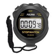 Digital Silent Stopwatch – Simple Timer for Running, Swimming, Racing, Jump Rope, and More – Large Display, Lightweight, Water-Resistant, with Lanyard – Black
