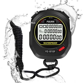 PULIVIA Waterproof Digital Stopwatch Timer with Large Display, Lap/Split Memory, Countdown/Count Up, Loud/Silent Alarm, Water-Resistant Sports Training, Running, Fitness, Coaches, and Referees