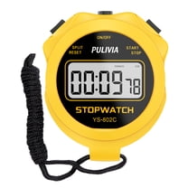 PULIVIA Silent Digital Stopwatch Timer – Large Display, Lap/Split Timing, on/off Function, Battery Included, Yellow – Sport Stopwatch for Kids, Coaches, Runners