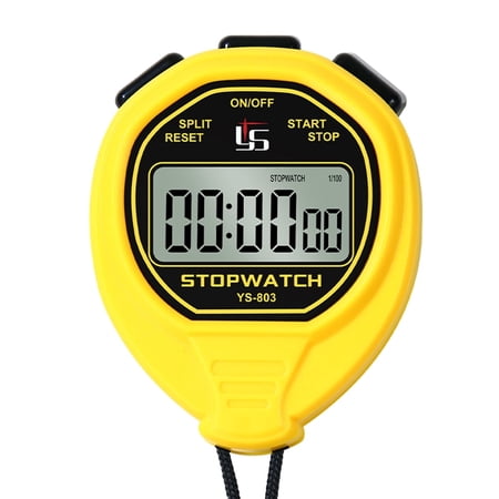 PULIVIA Waterproof Silent Stopwatch Timer with ON/Off, Basic Operation, Stopwatch Mode Only, for Swimming Running Training, for Coaches Referees Teachers (Yellow) Water Resistant