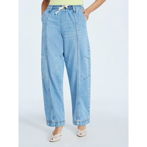Scoop Women's Pull-On Cropped Barrel Pants, Sizes XS-XXL
