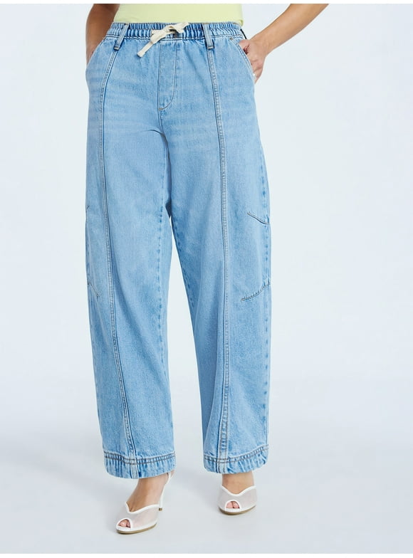 Women's Pull-on Crop Barrel Pants, Sizes XS-XXL