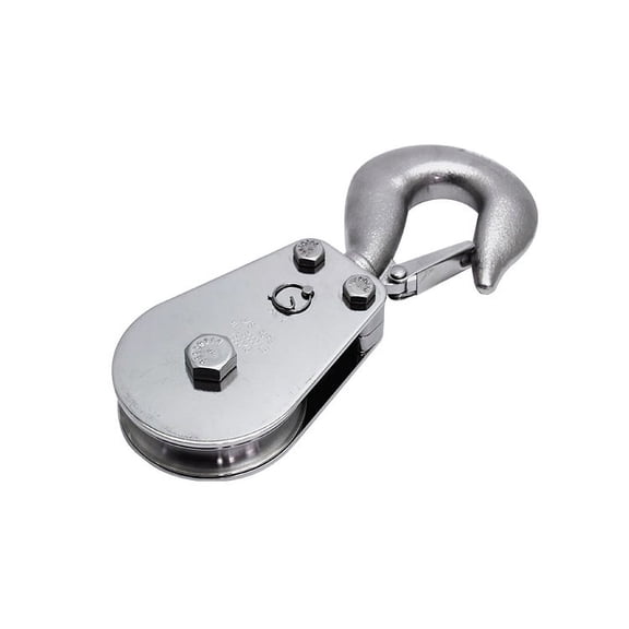 PULL-PRO SWIVEL HOOK BLOCK, 3/4" R, 3.8", BU, 316 SS