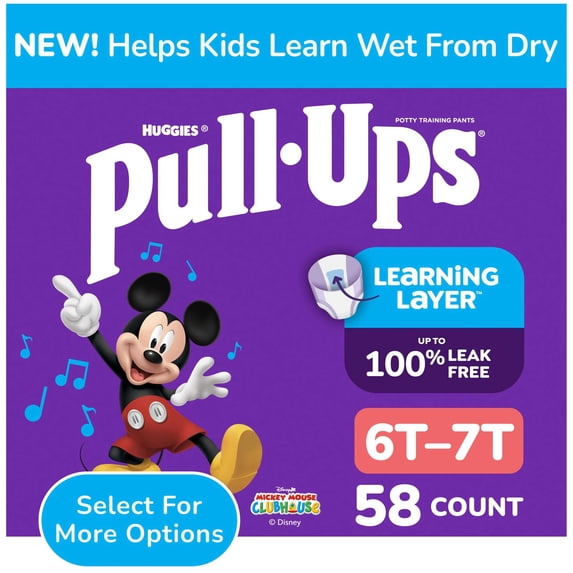 Pull-Ups Boys' Potty Training Pants, 6T-7T (55-75 lbs), 58 Count (Select for More)