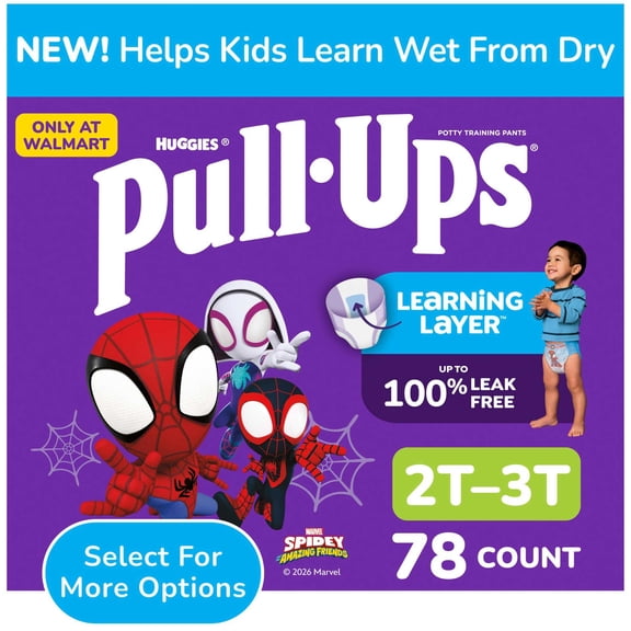 Pull-Ups Boys' Potty Training Pants, 2T-3T (16-34 lbs), 78 Count (Select for More)