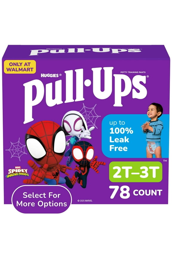 Boys' Potty Training Pants, 2T-3T (16-34 lbs), 78 Count (Select for More)