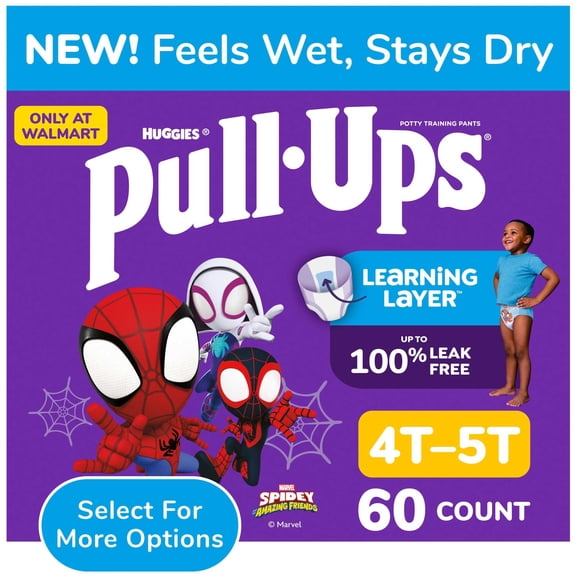 Pull-Ups Boys' Potty Training Pants, 4T-5T (38-50 lbs), 60 Count (Select for More)
