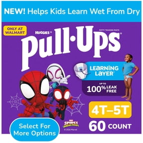 Pull-Ups Boys' Potty Training Pants, 4T-5T (38-50 lbs), 60 Count (Select for More)