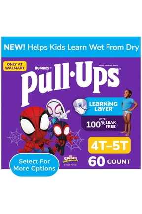Boys' Potty Training Pants, 4T-5T (38-50 lbs), 60 Count (Select for More)