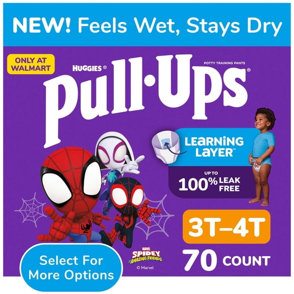 Pull-Ups Boys' Potty Training Pants, 3T-4T (32-40 lbs), 70 Count (Select for More)