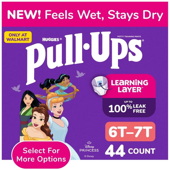 Pull-Ups Girls' Potty Training Pants, 6T-7T (55-75 lbs), 44 Count (Select for More)