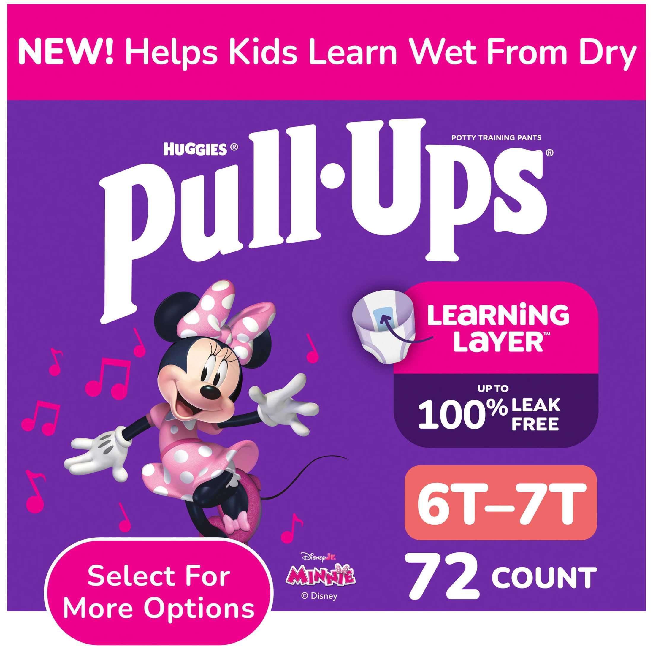 Huggies Pull•Ups 6T-7T 36枚入 女の子用 Pull-Ups Girls' Potty Training Pants, 6T-7T (55-75 lbs), 72 Count