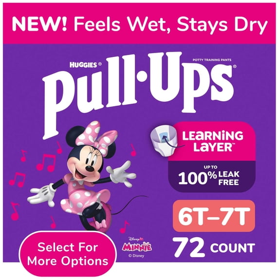 Pull-Ups Girls' Potty Training Pants, 6T-7T (55-75 lbs), 72 Count (Select for More)