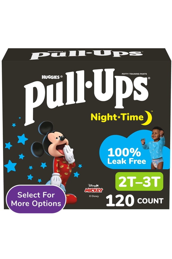 Boys' Night-Time Potty Training Pants, 2T-3T (16-34 lbs), 120 Ct (Select for More)