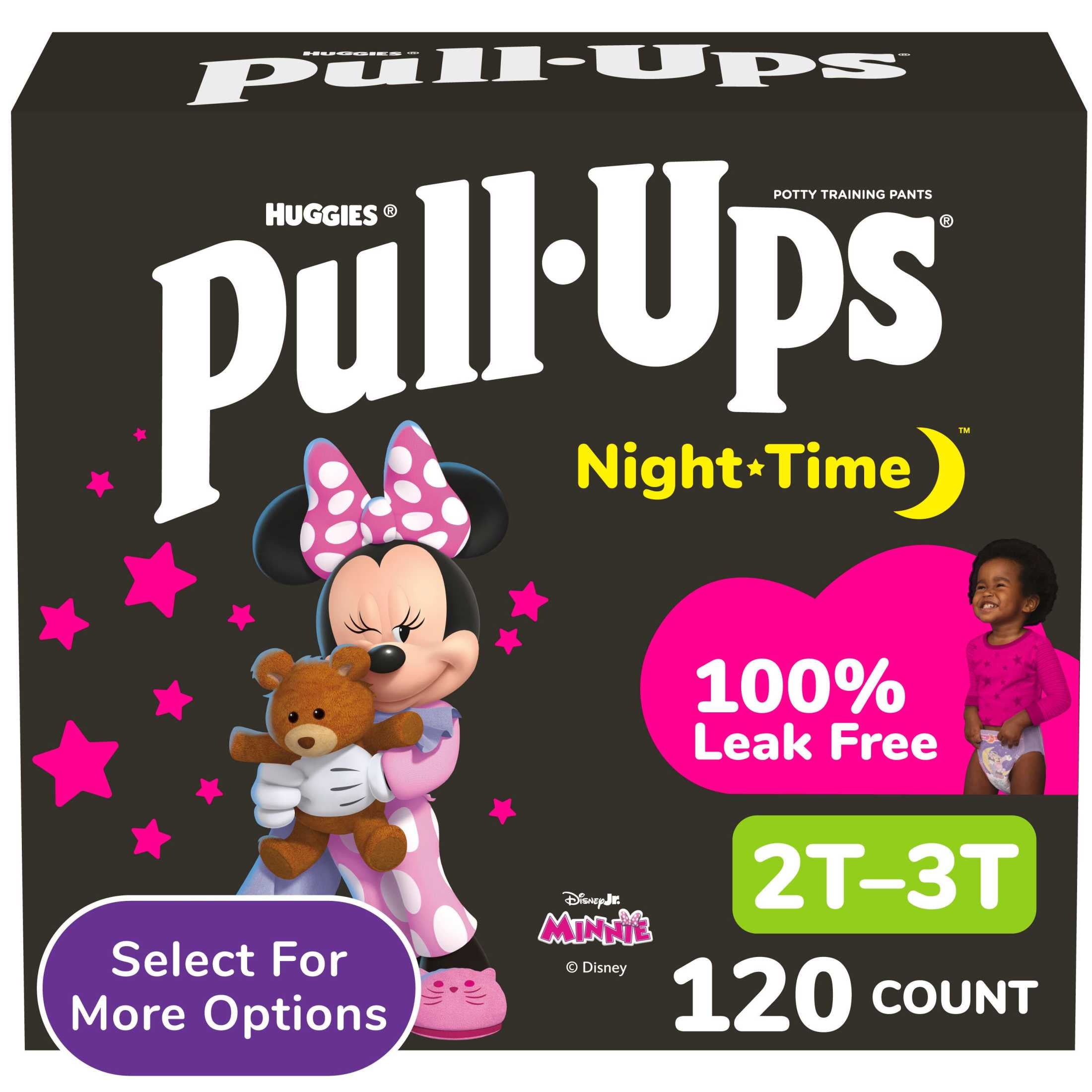 Pull-Ups Girls' Night-Time Training Pants, 2T-3T (16-34 lbs), 120 Count (Select for More)