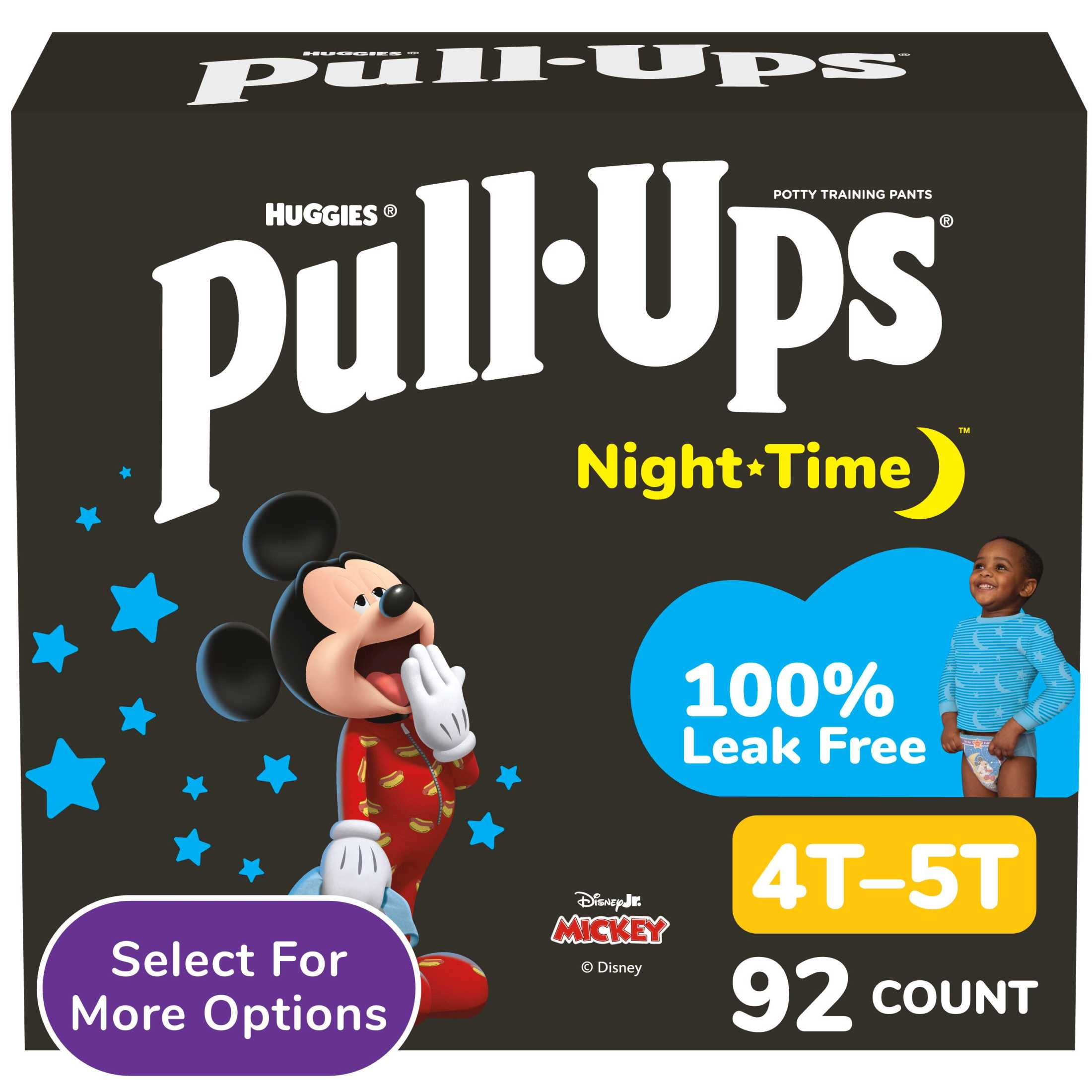 Pull-Ups Boys' Night-Time Potty Training Pants, 4T-5T (38-50 lbs), 92 Count (Select for More)