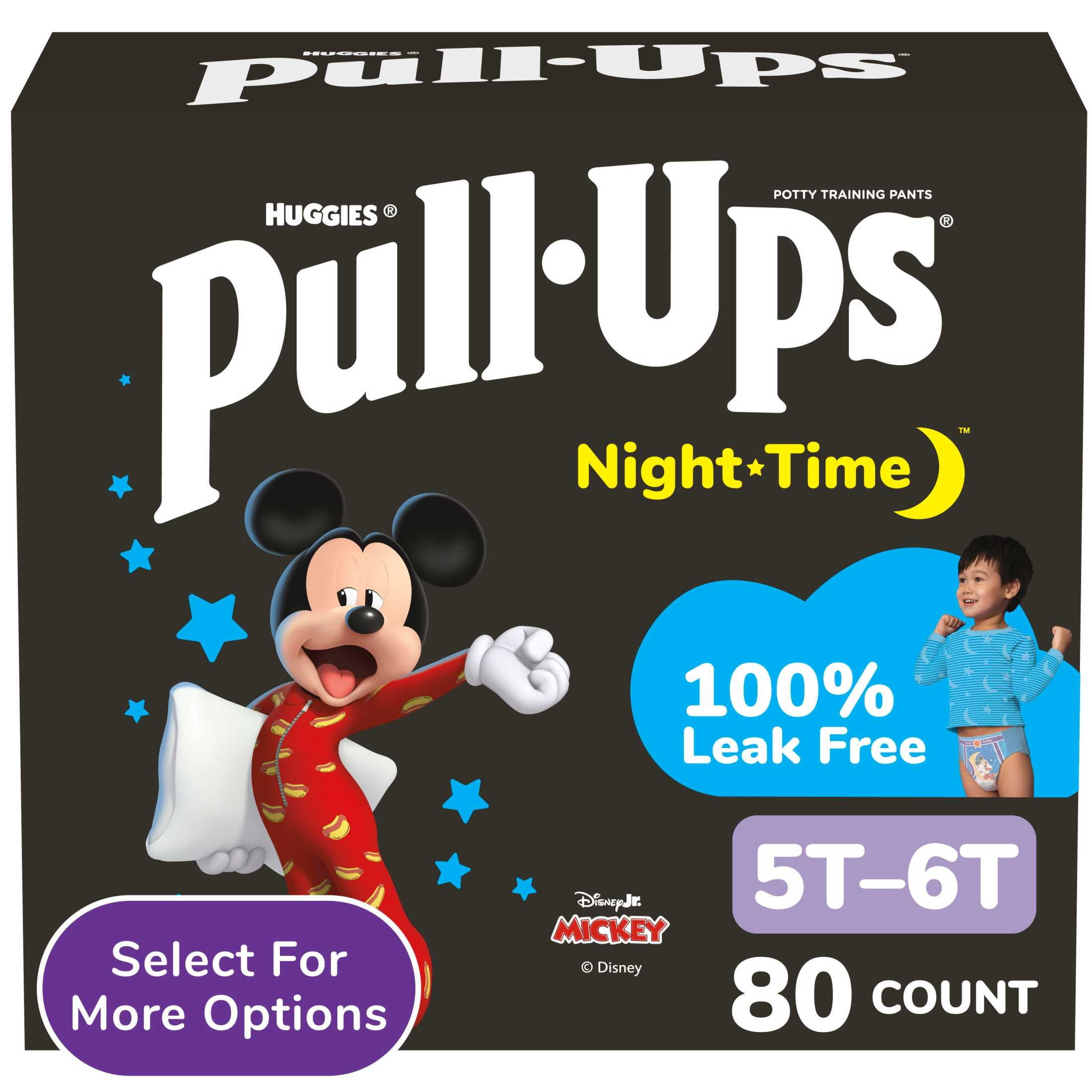Pull-Ups Boys' Night-Time Potty Training Pants, 5T-6T (46-60 lbs), 80 Count (Select for More)
