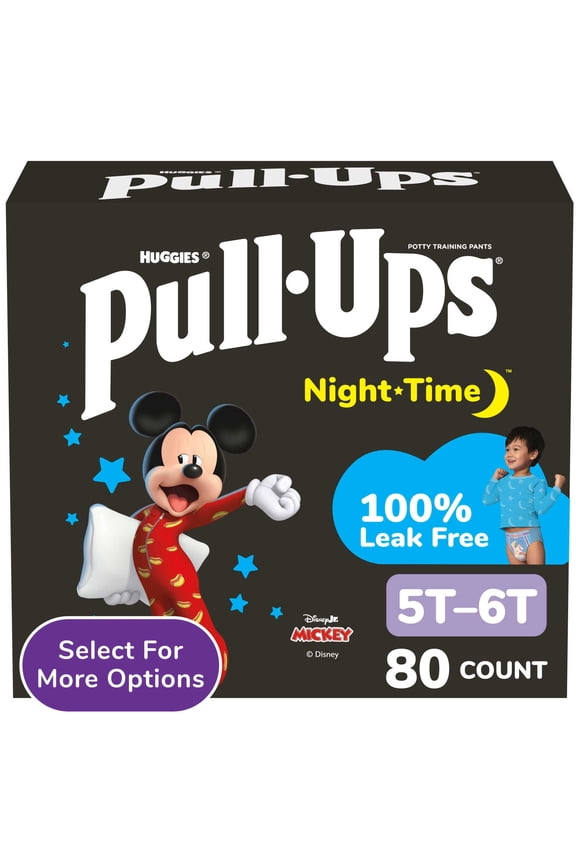 Boys' Night-Time Potty Training Pants, 5T-6T (46-60 lbs), 80 Ct (Select for More)