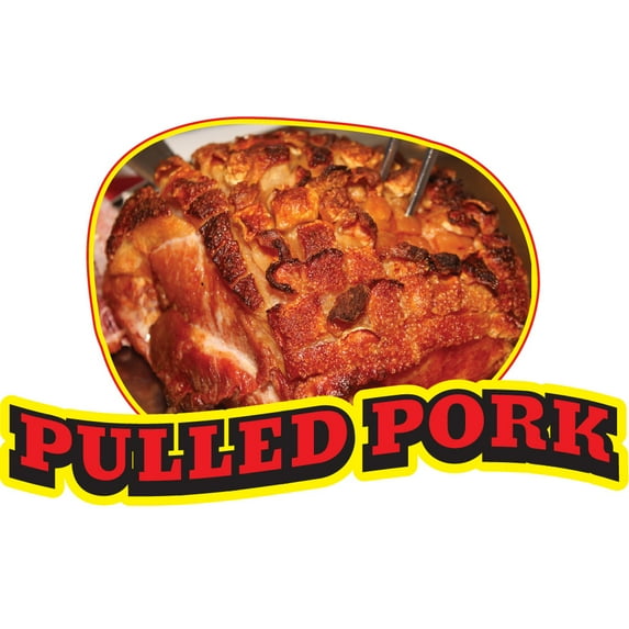 PULLED PORK 8" Concession Decal sign cart trailer stand sticker equipment