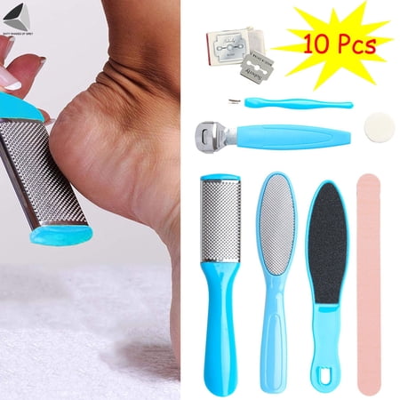 PULLIMORE 10 In 1 Professional Pedicure Kit Tools Set Pedicure Rasp Foot File Callus Remover for Dead Hard Skin